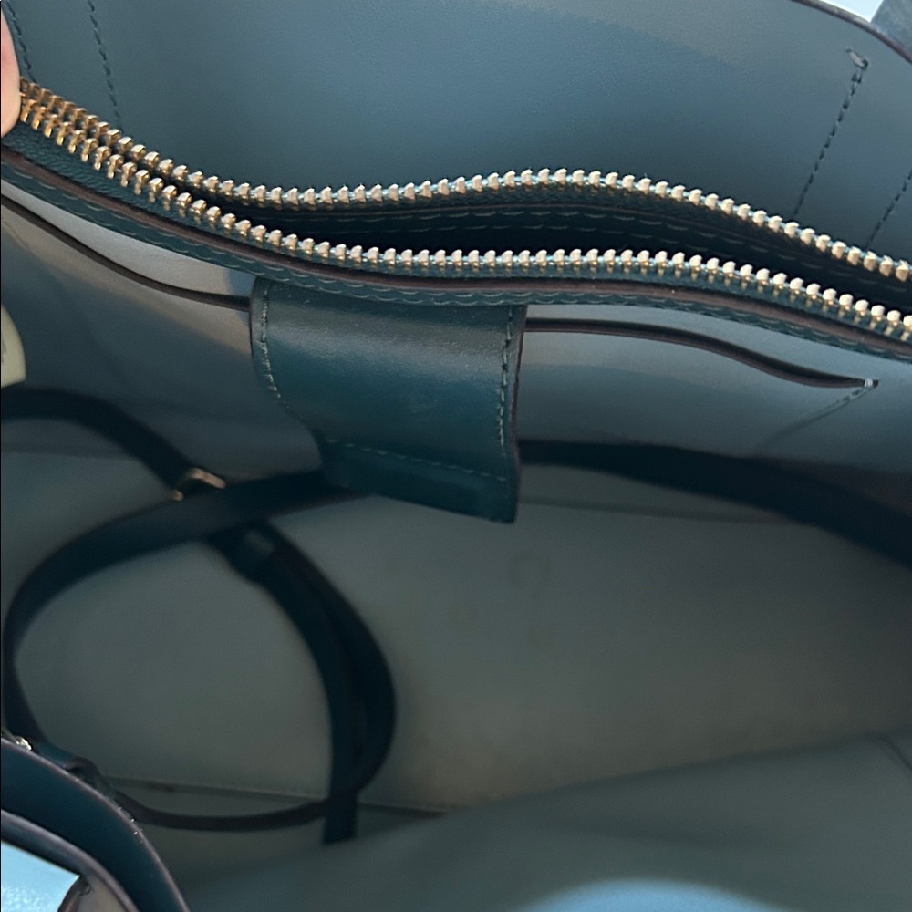 kate spade Dark Green Leather Tote with Gold Hardware - Picture 4 of 5